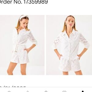 White Eyelet Button-Up Shirt NWT Lilly Pulitzer